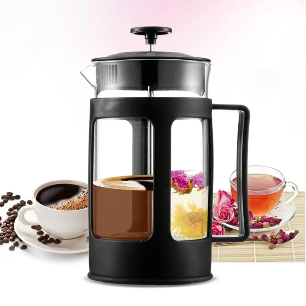 French Press Coffee Maker - Caffettiera in vetro borosilicato addensato senza