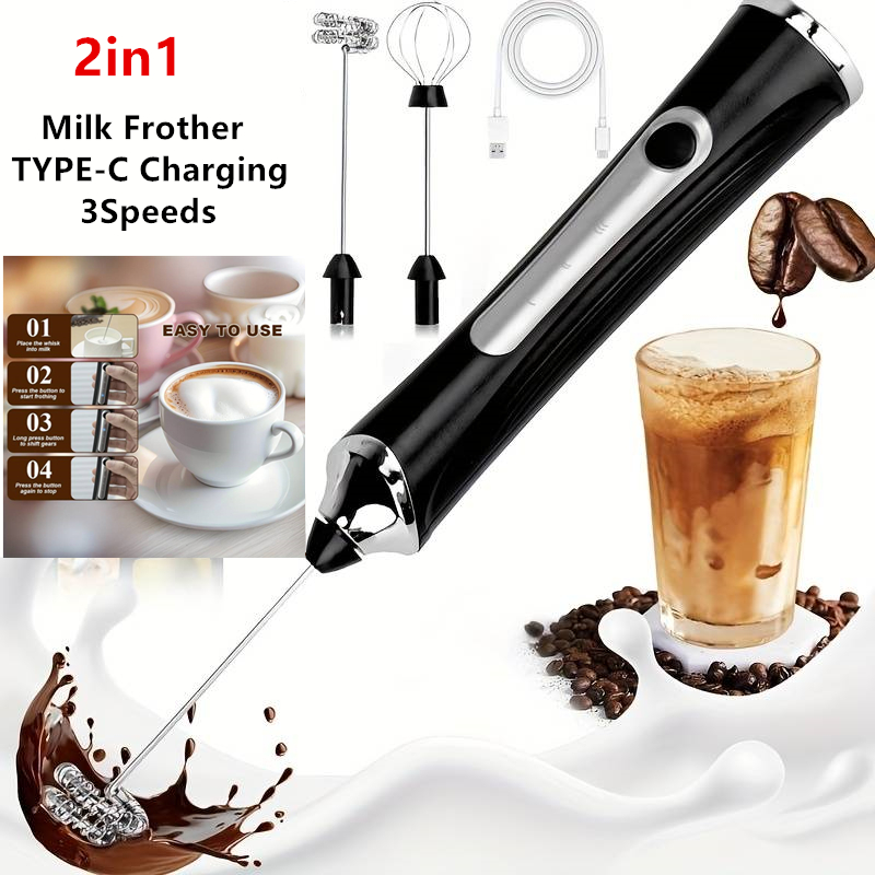 Kitchen Gadgets Products - Montalatte elettrico senza fili e frullino