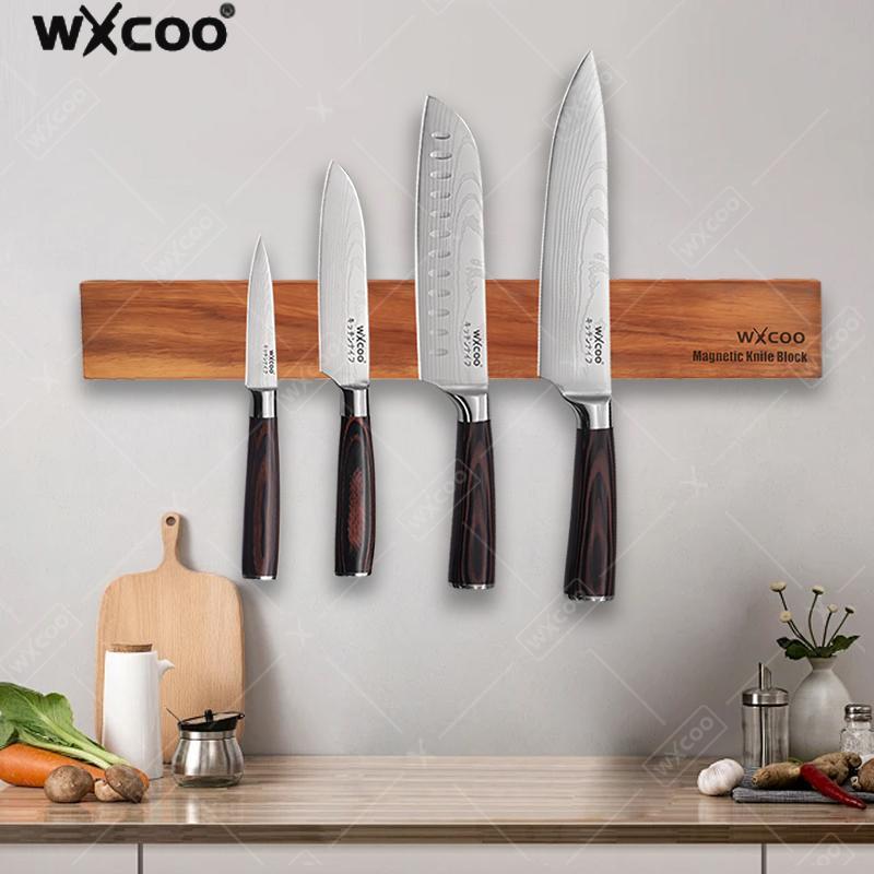 Magnetic Knife Strip - Portacoltelli magnetico in legno di acacia,