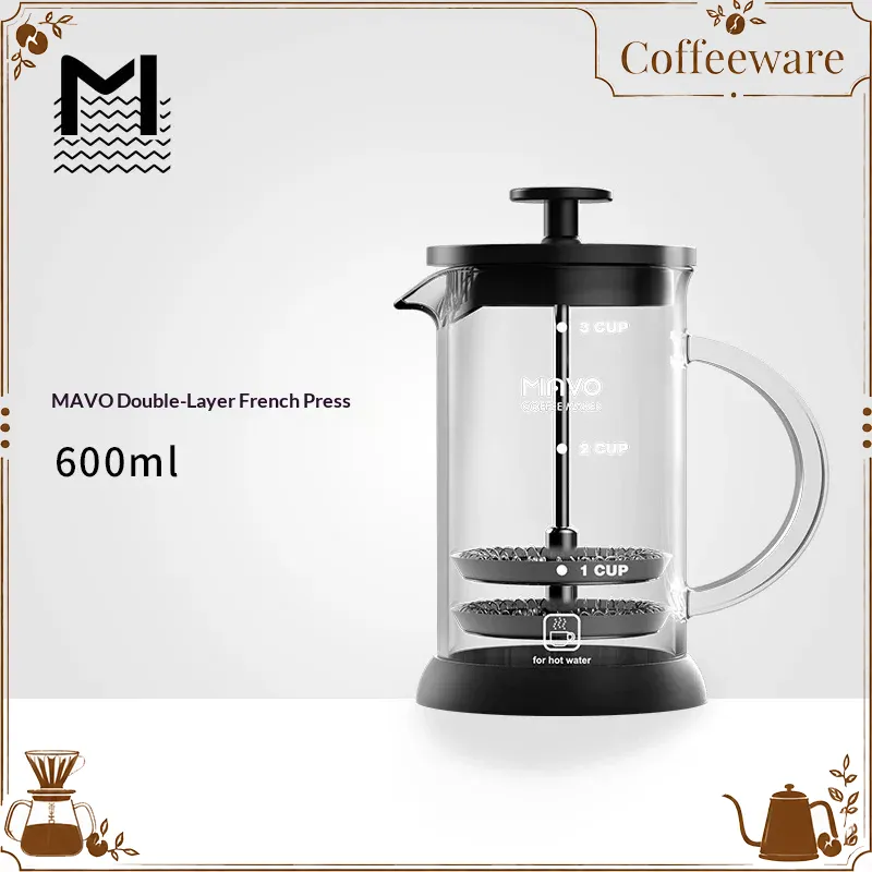 French Press Coffee Maker - Caffettiera French Press MAVO con doppio