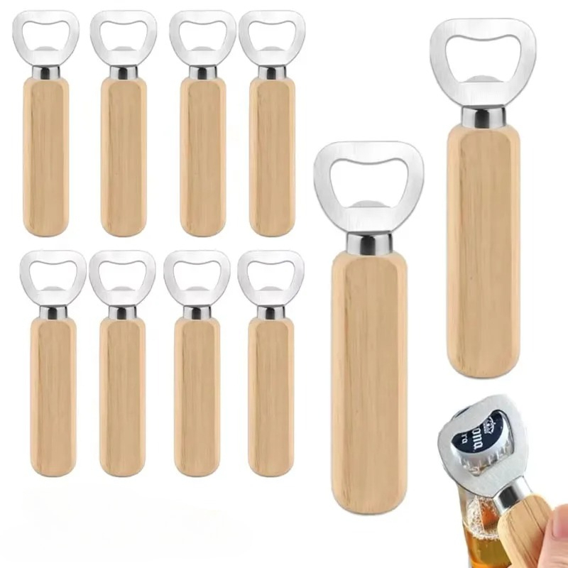 Kitchen Gadgets Home Party - Apribottiglie in Acciaio Inox e Legno