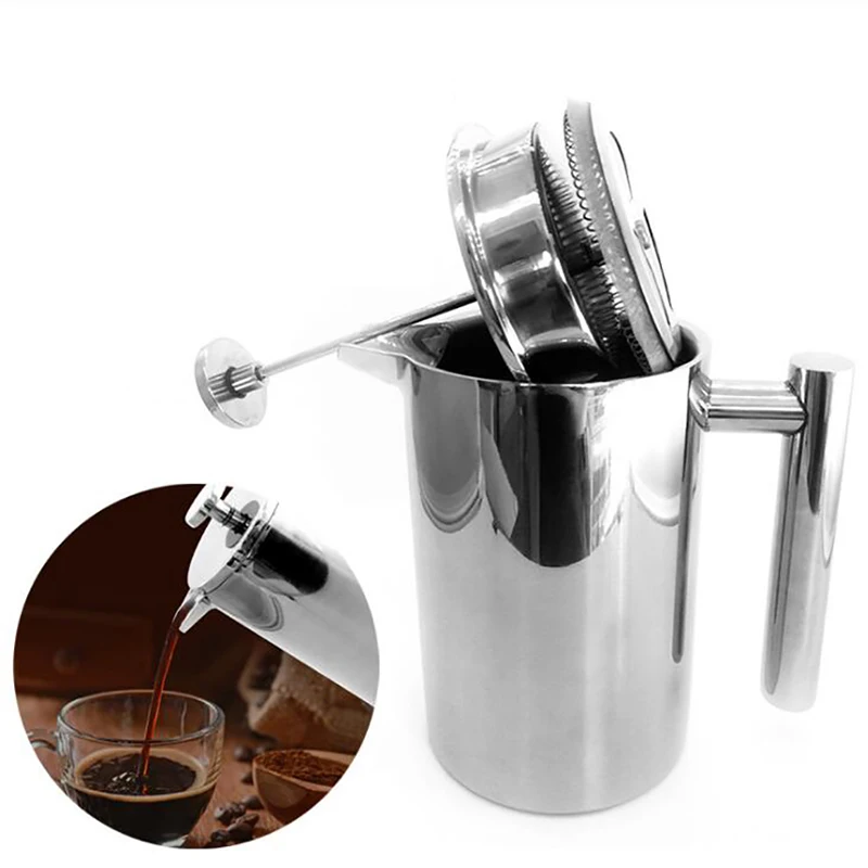 French Press Coffee Maker - Caffettiera a Stantuffo a Doppia Parete