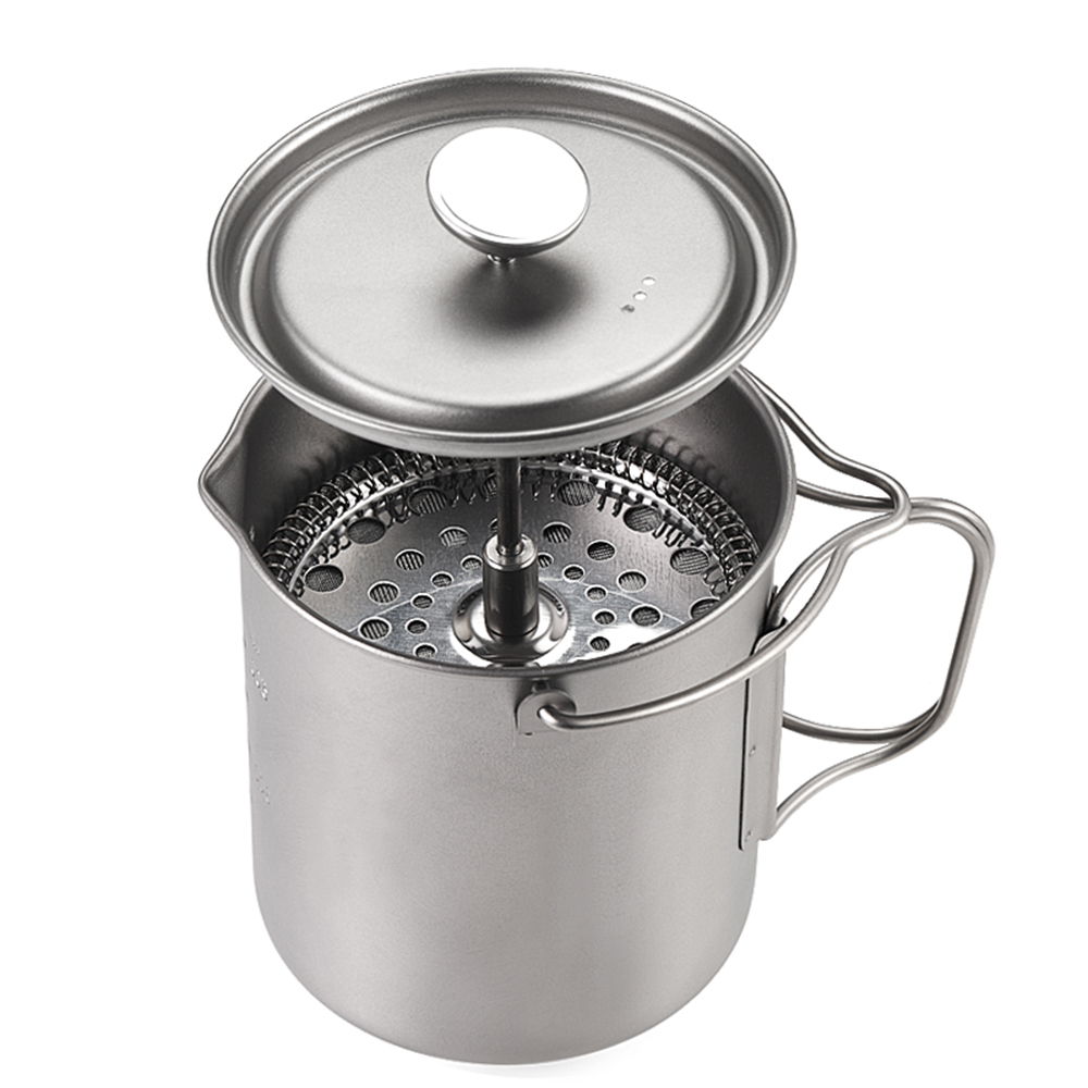 French Press Coffee Maker - Lixada tazza da caffè in titanio