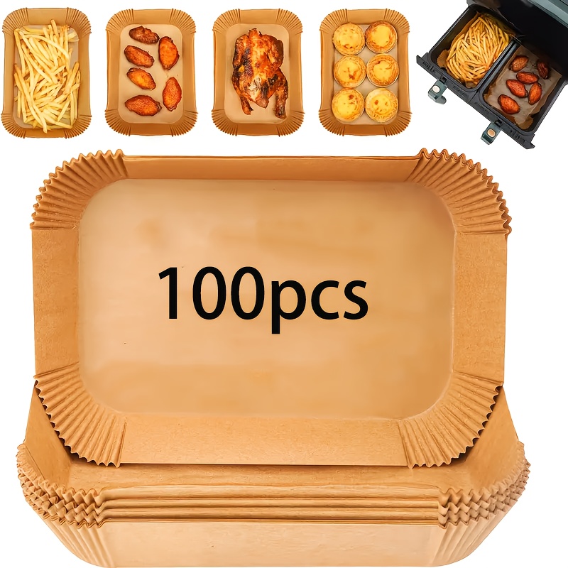 Kitchen Gadgets Air Fryer - 100 rivestimenti di carta antiaderenti rettangolari: