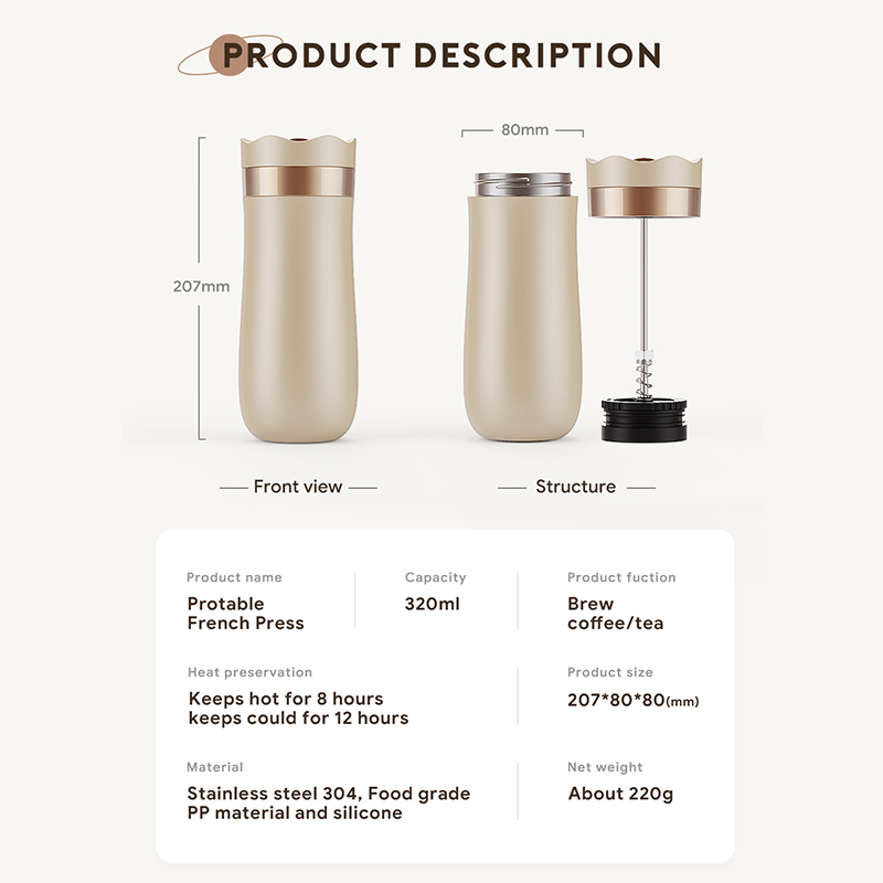 320ML French Press Coffee Tea  - French Press Coffee Maker recensione e prezzo